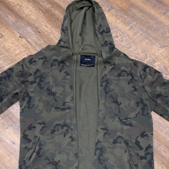 ZARA HOODED THIN SWEATSHIRT MATERIAL LONG DUSTER W/POCKETS! 100% COTTON - Picture 6 of 10